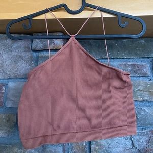 Brown crop top/bralette tank top